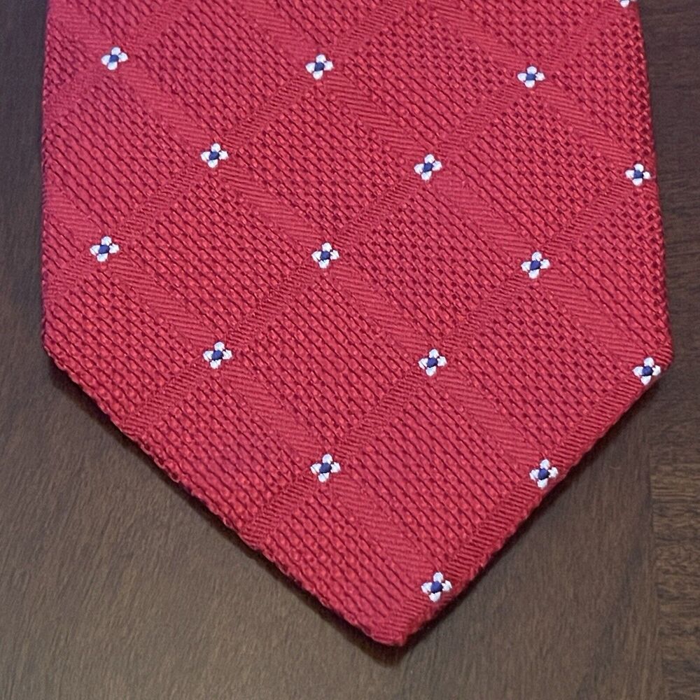 Vintage R Hanauer Red Blue 100% Silk N KB en’s Neck Tie Made In USA